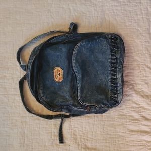 black denim backpack